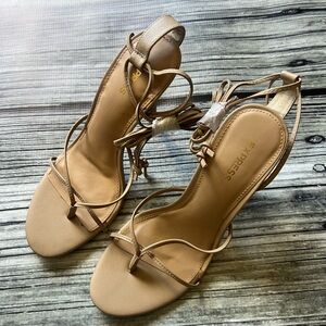Express Beige Strappy Women's Heels